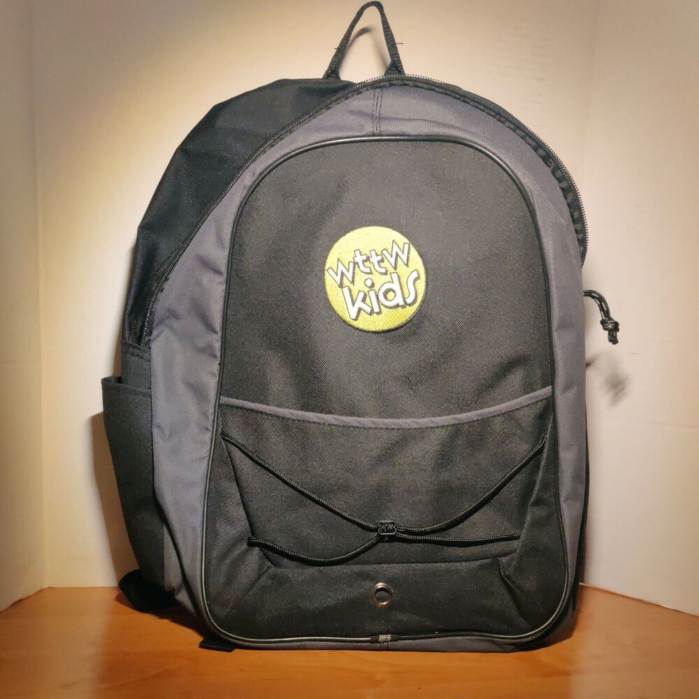 RARE NEW 90s Chicago WTTW KIDS PBS BLACK BACKPACK